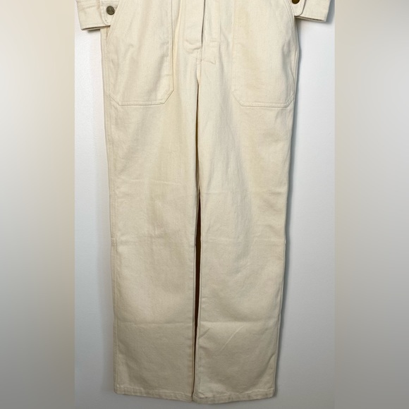 Faherty Overland Twill Jumpsuit Womens Small Natural Ivory Cream Casual NWT - Picture 7 of 13